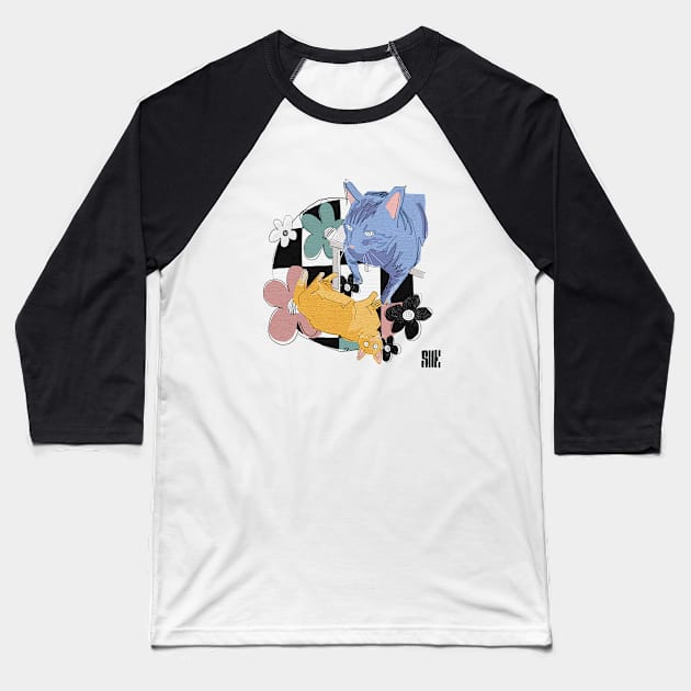 Playful cats Baseball T-Shirt by sheltonartco